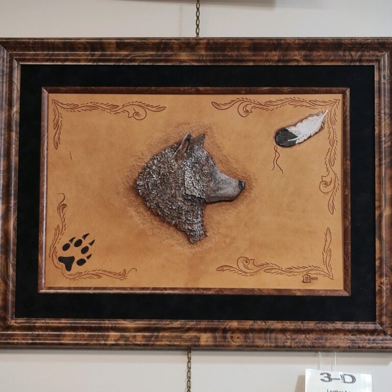 Carved leather painting