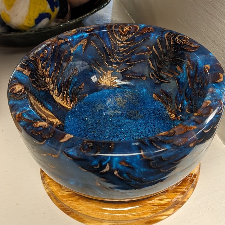 turned resin bowl