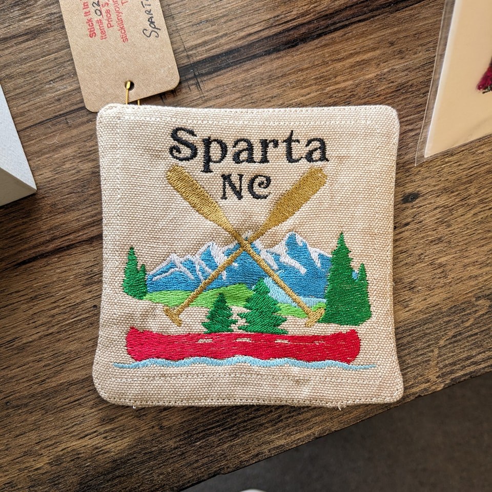 Embroidered coaster