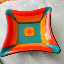 Fused glass tray