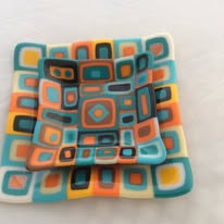 Fused glass trays