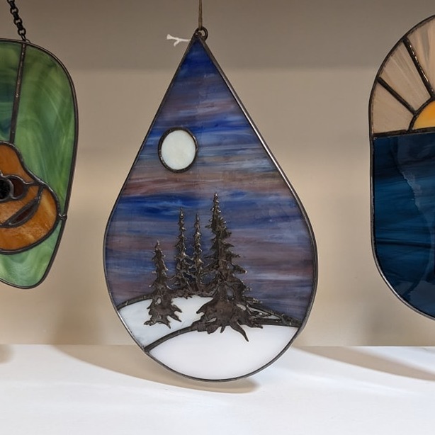 Stained glass hanging