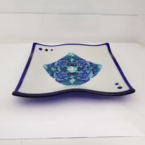 Fused glass tray