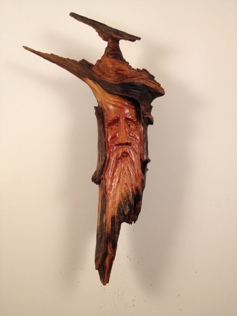 Wood spirit carving