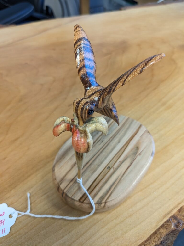 Hummingbird carving
