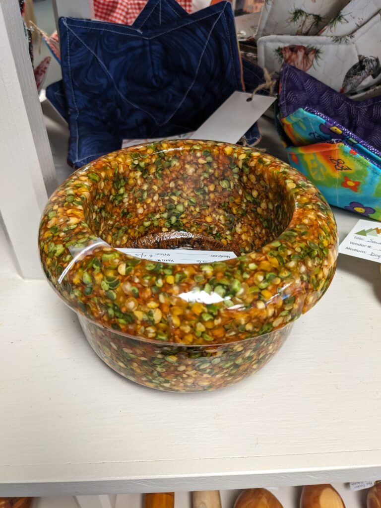 turned resin bowl