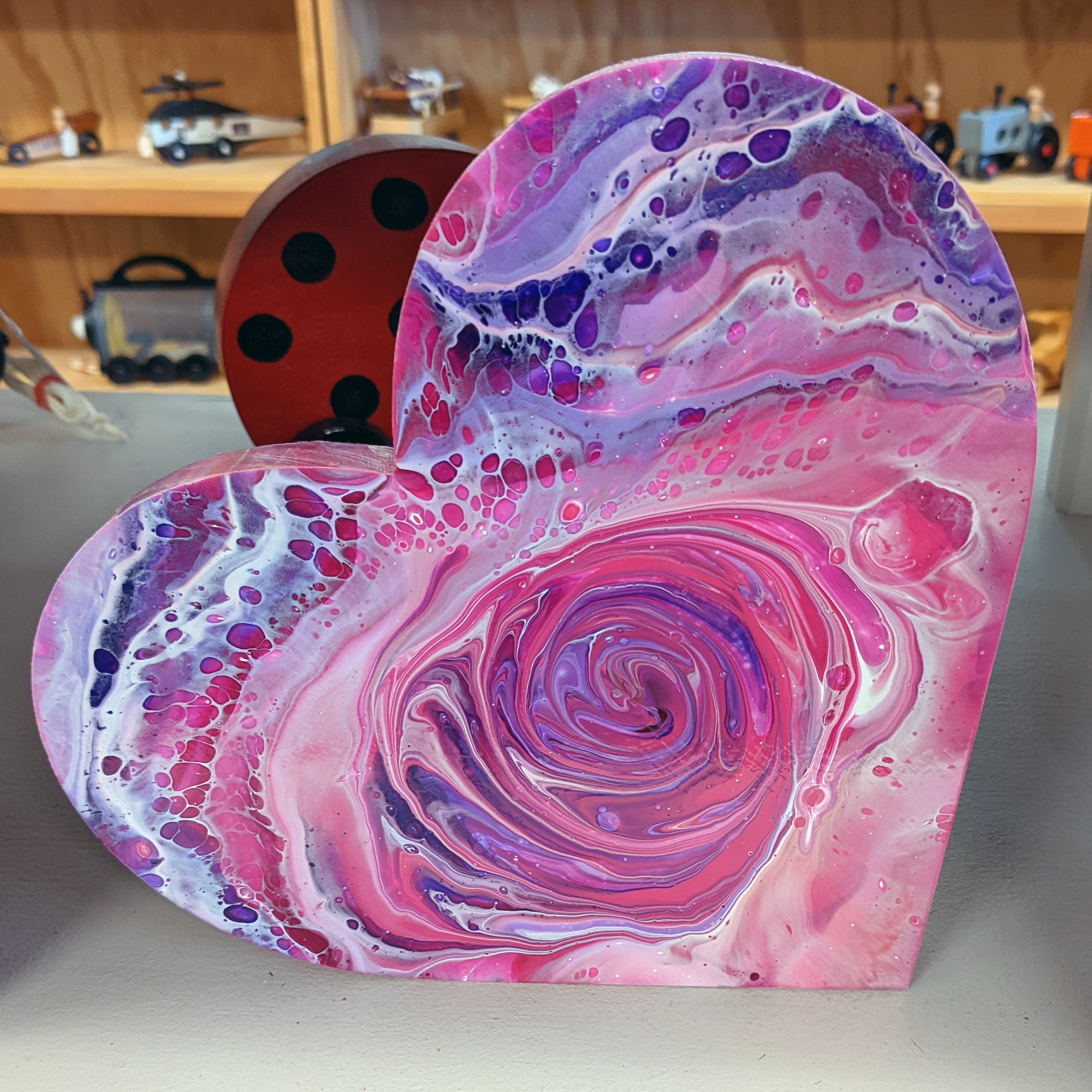 Acrylic pour heart